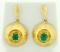 1ct Tw Drop Dangle Emerald Earrings In 14k Gold