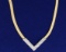 1/2ct Tw Diamond Herringbone Necklace In 14k White And Yellow Gold