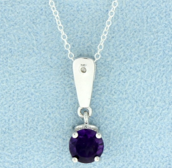 Modern Amethyst Pendant And Chain