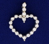 1/2 Ct Diamond Heart Pendant In 18k Gold