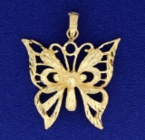 Diamond Cut Butterfly Charm Or Pendant