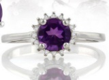 Starburst Amethyst Ring In Sterling Silver