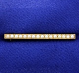 Antique Seed Pearl Bar Pin In 14k Gold