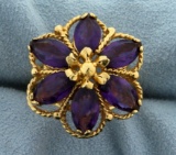 Large Flower Amethyst Ring