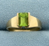 Emerald Cut Peridot Ring