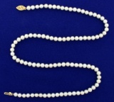 18 Inch Akoya Pearl Necklace With 14k Gold Clasp