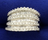 2ct Tw Round And Baguette Diamond Ring