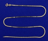 15 Inch Italian Made Flat Box Link Chain In 14k Gold