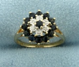 Natural Sapphire And Diamond Ring