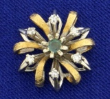 Vintage Alexandrite And Diamond Pendant In 14k Gold