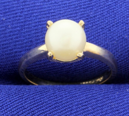 Large 8mm Pearl Solitaire Ring