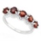 Garnet And Diamond Stacking Ring In Sterling Silver
