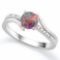 Black Opal And White Sapphire Ring In Sterling Silver