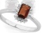 Garnet And Diamond Ring In Sterling Silver