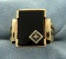 Men's Onyx And Diamond Ring