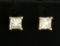3/4ct Tw Princess Cut Diamond Stud Earrings