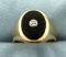 Antique Men's Diamond And Onyx Ring