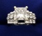 Over 4ct Tw Certified Princess Cut Diamond Engagement Ring In Platinum