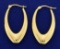 Elongated Hoop 14k Gold Earrings