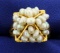 Vintage Pyramid Pearl Ring In 18k Gold