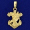 American Eagle On Anchor Pendant In 14k Yellow Gold