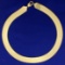 Italian Made 18 1/2 Inch Extra Wide Herringbone Gold Necklace