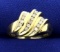 Diamond Wave Design Ring In 14k Yellow Gold