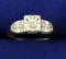 Vintage Three Stone Diamond Ring In 14k Yellow And White Gold