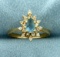 Aquamarine And Diamond Ring In 14k Yellow Gold