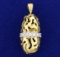 Abstract Custom Design Diamond Pendant In 14k Yellow Gold