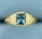 Antique Blue Spinel Ring In 14k Yellow Gold