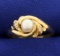 Akoya Pearl And Diamond Ring In 14k Yellow Gold