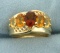 Unique Citrine Ring In 14k Yellow Gold