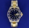 Men's Rolex Two Tone Submariner Watch Model 16613 With Blue Face In Steel And 18k Gold