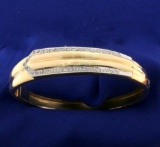 Diamond Bangle Bracelet In 14k Yellow Gold