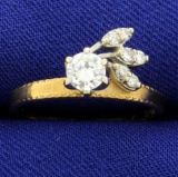Vintage 1/2 Ct Diamond Ring In Unique Setting