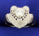 Vintage Diamond Heart Ring