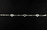 Italian Made Diamond Heart Bracelet