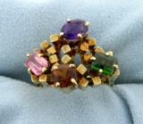 18k Multi-color Gemstone Ring
