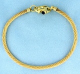 Gold Rope Bracelet With Sapphire