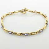 Lab Tanzanite & Diamond Bracelet