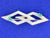 Antique Emerald & Diamond Pin