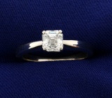 Gia Certified .88 Ct Square Diamond Solitaire Ring