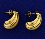 Large Hollow Gold Earrings