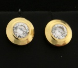 Cz Gemstone Gold Earrings