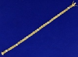 Italian Made Intricate Woven S Link Diamond Bracelet