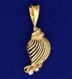 Diamond Seashell Pendant