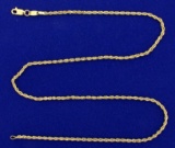 18 1/4 Inch Rope Link Neck Chain In 14k Gold