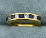 Sapphire And Diamond Stackable Band Ring