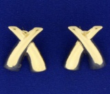 X Style Large Gold Earrings